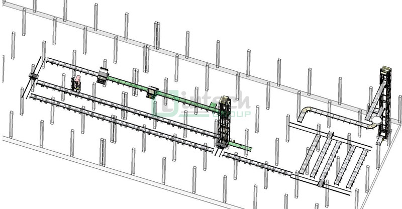 Bản thiết kế 3d hệ thống tự động hóa vận chuyển & kho thông minh (wms) - nhà máy sản xuất máy giặt