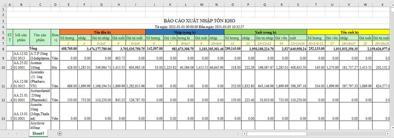 Mẫu file Excel tích hợp mã vạch
