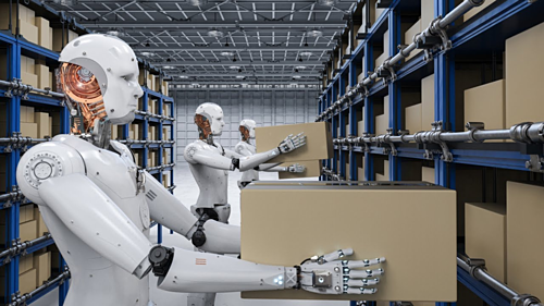 Robot trong kho hang Robot trong kho hang